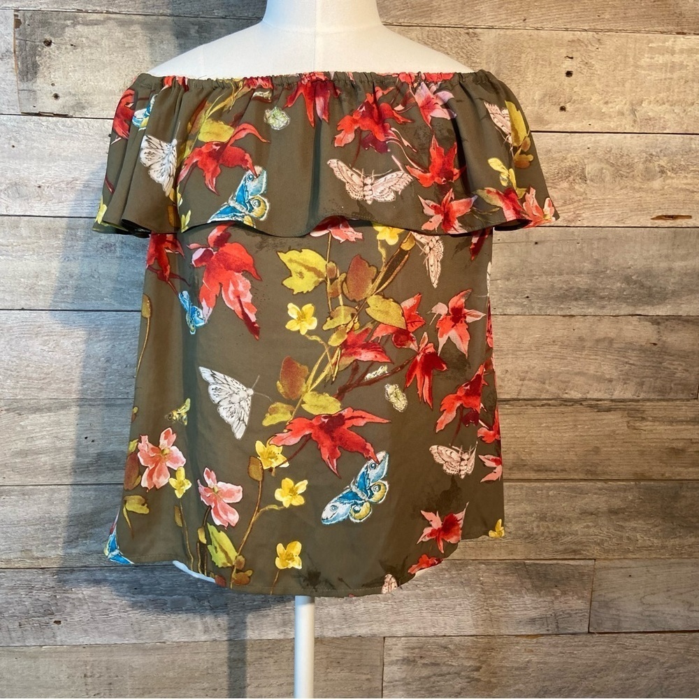Anthropologie Maeve women's floral off the shoulder blouse in size x-small